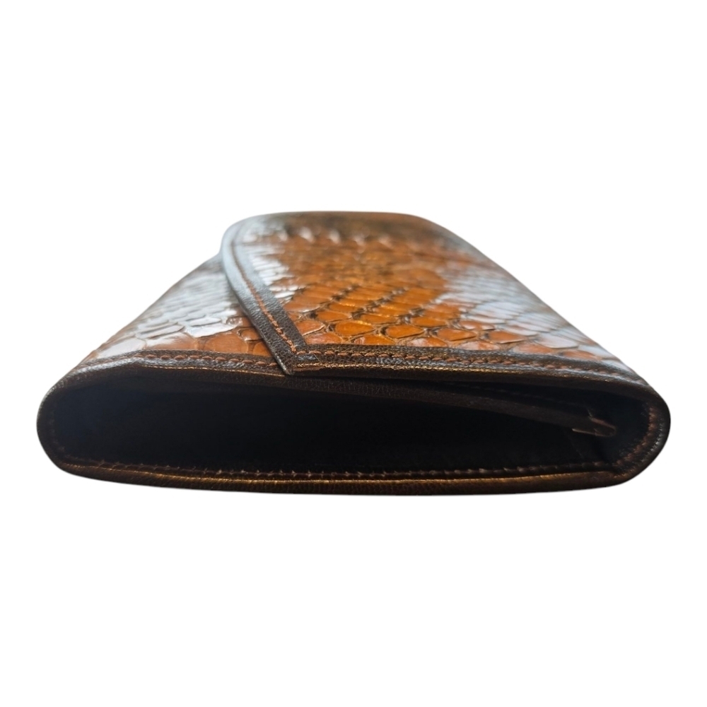 Python Snakeskin Flap Snap Wallet Travel Organizer - image 6